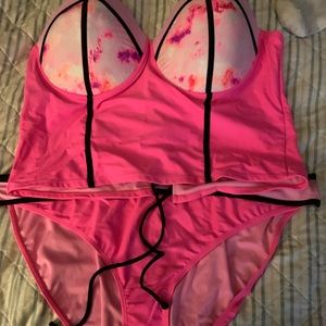 Two piece corset style top Bathing suit.